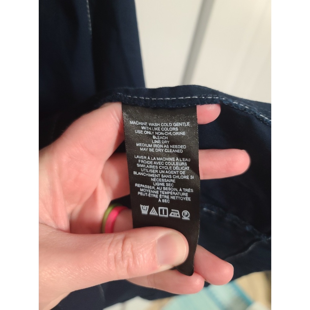 Maeve By Anthropologie Navy Blue Midi Skirt With White Stitching - Picture 10 of 15